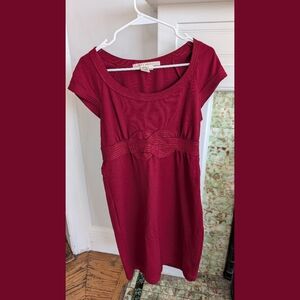 Max Studio Red Sheath Dress with Knot Design (Medium)